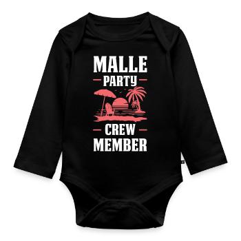 Malle Party Crew - Organic Longsleeve Baby Bodysuit - black - Front
