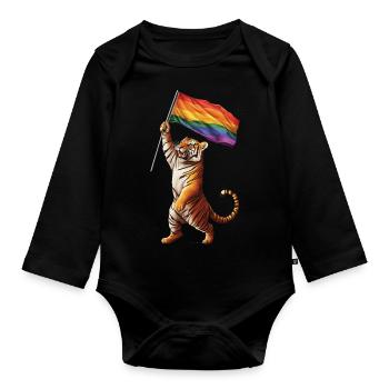 Tiger - Baby Bio-Langarm-Body - Schwarz - Vorne