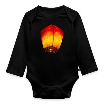 Lanterne Céleste Cosmique - Body Bébé bio manches longues - noir - Devant