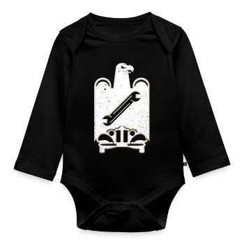 Marques de fabrique de véhicules mécaniciens - Body Bébé bio manches longues - noir - Devant