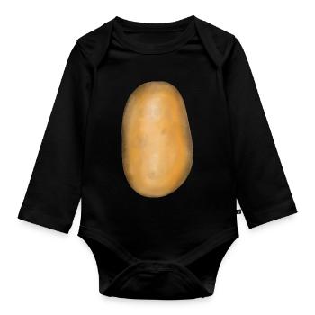 Kartoffel Gemüse Kartoffeln Speise Nahrung Bio - Baby Bio-Langarm-Body - Schwarz - Vorne