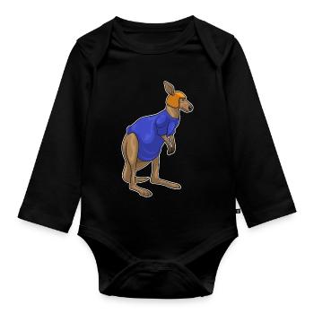Kangaroo American Football Sports - Organic Longsleeve Baby Bodysuit - black - Front
