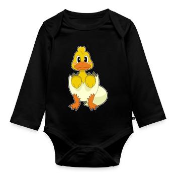 Duck Eggshell - Organic Longsleeve Baby Bodysuit - black - Front