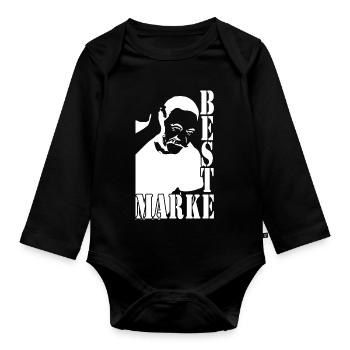 Meilleur homme de marque - Body Bébé bio manches longues - noir - Devant
