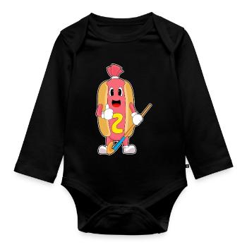 Hot-dog Hockey sur gazon Stick - Body Bébé bio manches longues - noir - Devant
