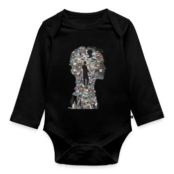 The Human Puzzle - Organic Longsleeve Baby Bodysuit - black - Front