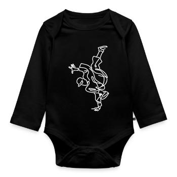 Croquis de breakdance - Body Bébé bio manches longues - noir - Devant