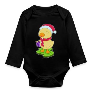 Forfait de Noël Canard - Body Bébé bio manches longues - noir - Devant