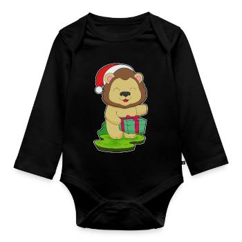 Forfait Noël Lion - Body Bébé bio manches longues - noir - Devant