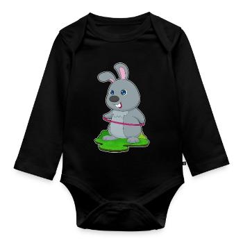 Rabbit Fitness Gymnastics Sports - Organic Longsleeve Baby Bodysuit - black - Front