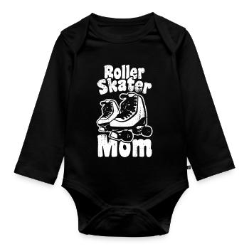 Roller Skater Mother - Organic Longsleeve Baby Bodysuit - black - Front