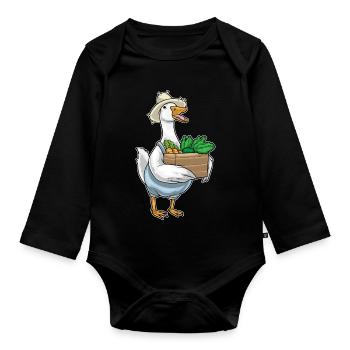 Duck Farmer Fruit Farm - Organic Longsleeve Baby Bodysuit - black - Front