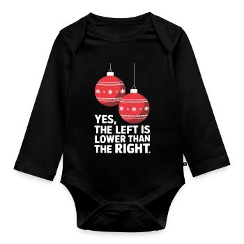 Funny Christmas Ornament Humor - Organic Longsleeve Baby Bodysuit - black - Front
