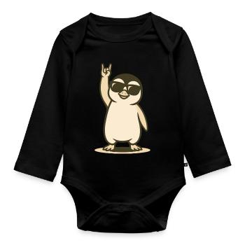 Polar Rocker Chick - Organic Longsleeve Baby Bodysuit - black - Front