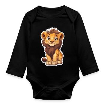 Lion - Body Bébé bio manches longues - noir - Devant