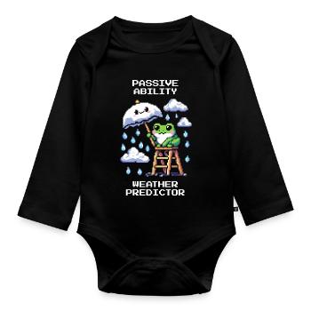 Passive Ability: Weather Oracle | Weatherman - Organic Longsleeve Baby Bodysuit - black - Front