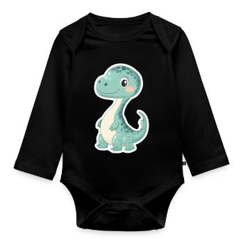 Dinosaure - Body Bébé bio manches longues - noir - Devant