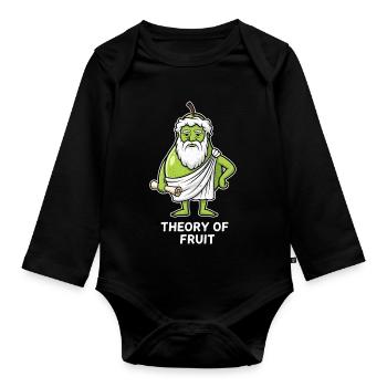 Théorie des fruits : Philosophe Vert Pear - Body Bébé bio manches longues - noir - Devant