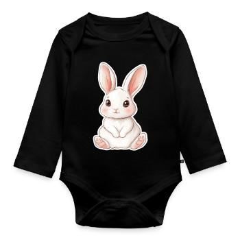 Hase - Baby Bio-Langarm-Body - Schwarz - Vorne