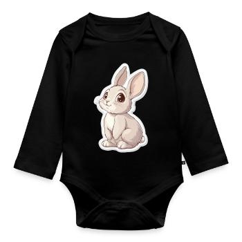 Hase - Baby Bio-Langarm-Body - Schwarz - Vorne