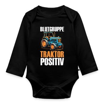 Agriculteur Agriculteur Agriculteur Tracteur Agricole - Body Bébé bio manches longues - noir - Devant