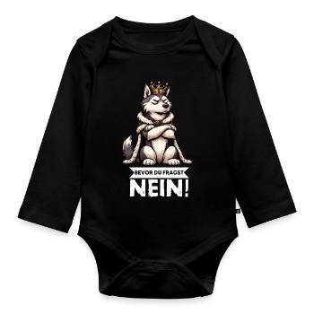Avant que vous ne demandiez aux propriétaires de Huskies Huskies - Body Bébé bio manches longues - noir - Devant