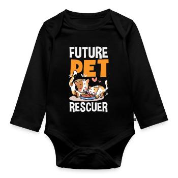 Zukünftiger Tierretter Tierrechte Adoptieren - Baby Bio-Langarm-Body - Schwarz - Vorne