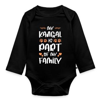 Mon Kangal appartient à la famille - Body Bébé bio manches longues - noir - Devant