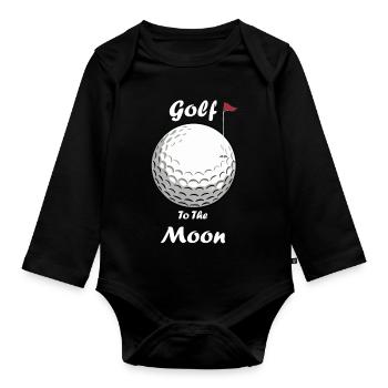 Du golf à la lune - Body Bébé bio manches longues - noir - Devant