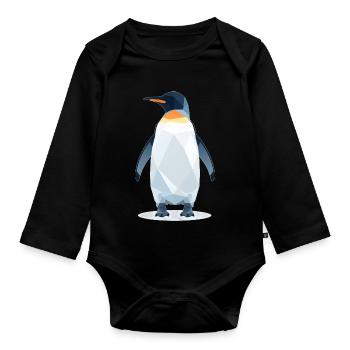 Style Pingouin - Body Bébé bio manches longues - noir - Devant