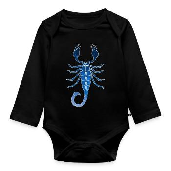 Scorpio and the universe - Organic Longsleeve Baby Bodysuit - black - Front