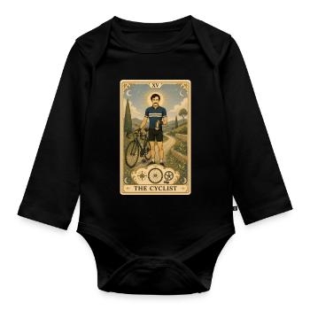 Radfahrer | Rennrad & Tour Tarot - Baby Bio-Langarm-Body - Schwarz - Vorne