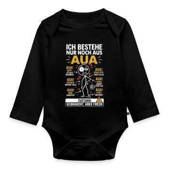 Aua Au Dem Alter entsprechen guter Zustand lustig  - Baby Bio-Langarm-Body - Schwarz - Vorne