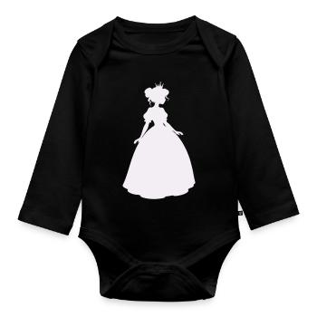 Prinzessin Silhouette im Ballkleid - Baby Bio-Langarm-Body - Schwarz - Vorne