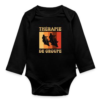 thérapie de groupe - Body Bébé bio manches longues - noir - Devant