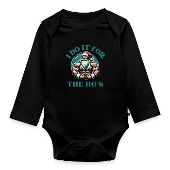 Je le fais pour la blague drôle d’adulte de Ho Noël - Body Bébé bio manches longues - noir - Devant
