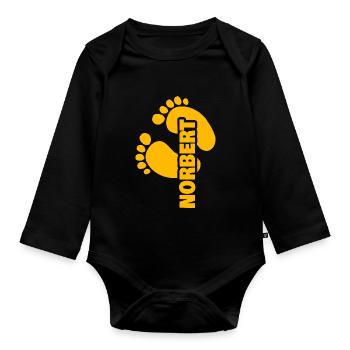 Birth Norbert - Organic Longsleeve Baby Bodysuit - black - Front