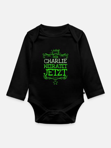 Geschenk für Charlie - Baby Bio-Langarm-Body - Schwarz