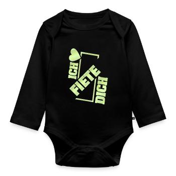 Couple Fiete - Baby Bio-Langarm-Body - Schwarz - Vorne