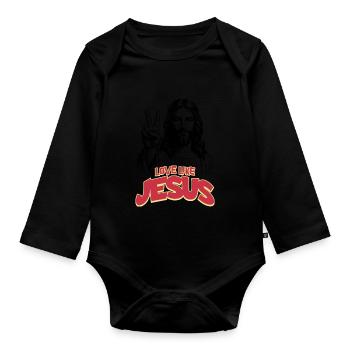 Love Like Jesus Movie Poster Style - Organic Longsleeve Baby Bodysuit - black - Front