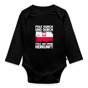 Pole Polnisch Polen - Baby Bio-Langarm-Body - Schwarz - Vorne