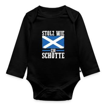 Schotten Schottisch Schottland - Baby Bio-Langarm-Body - Schwarz - Vorne