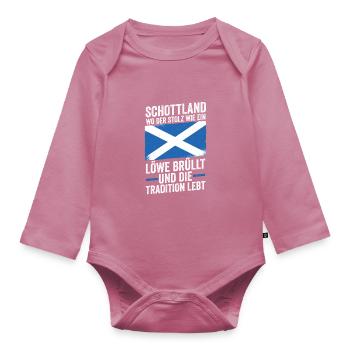 Scots Scottish Scotland - Organic Longsleeve Baby Bodysuit - mauve - Front