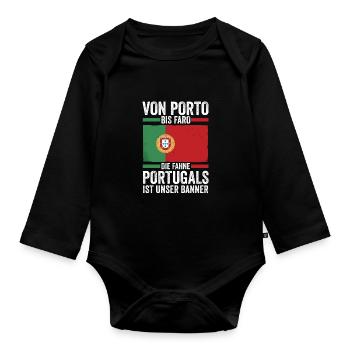 Portugiesen Portugal - Baby Bio-Langarm-Body - Schwarz - Vorne