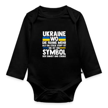 Ukrainer Ukraine - Baby Bio-Langarm-Body - Schwarz - Vorne