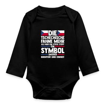 Tschechen Tschechisch Tschechien - Baby Bio-Langarm-Body - Schwarz - Vorne