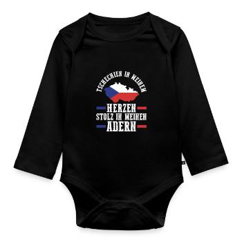 Tchèques République tchèque - Body Bébé bio manches longues - noir - Devant