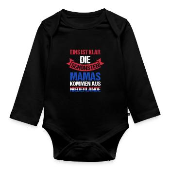 Hollande Maman Mère Fête des Mères Néerlandais Néerlandais - Body Bébé bio manches longues - noir - Devant