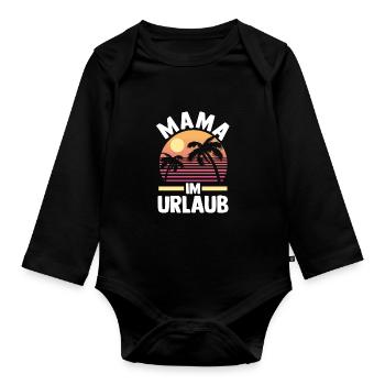 Vacancier Mère Maman - Body Bébé bio manches longues - noir - Devant