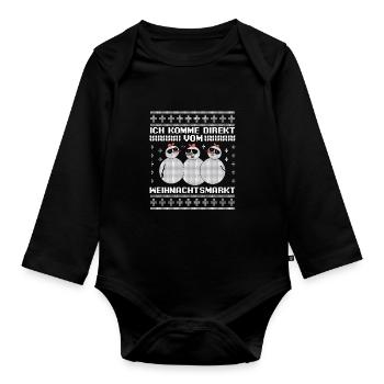 Weihnachtsmann Weihnachtsfest Ugly Christmas - Baby Bio-Langarm-Body - Schwarz - Vorne